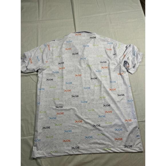 Waggle Men's 2XL Performance Golf Polo Shirt "DUDE" print EUC - Picture 2 of 6